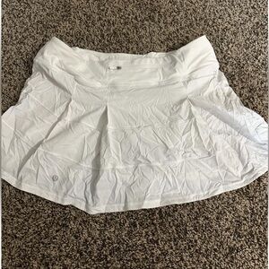 lululemon white tennis skirt- pace rival mini skirt